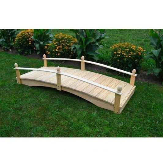 A & L Furniture Acorn Garden Bridge in Pressure Treated Pine - 3404-UNF