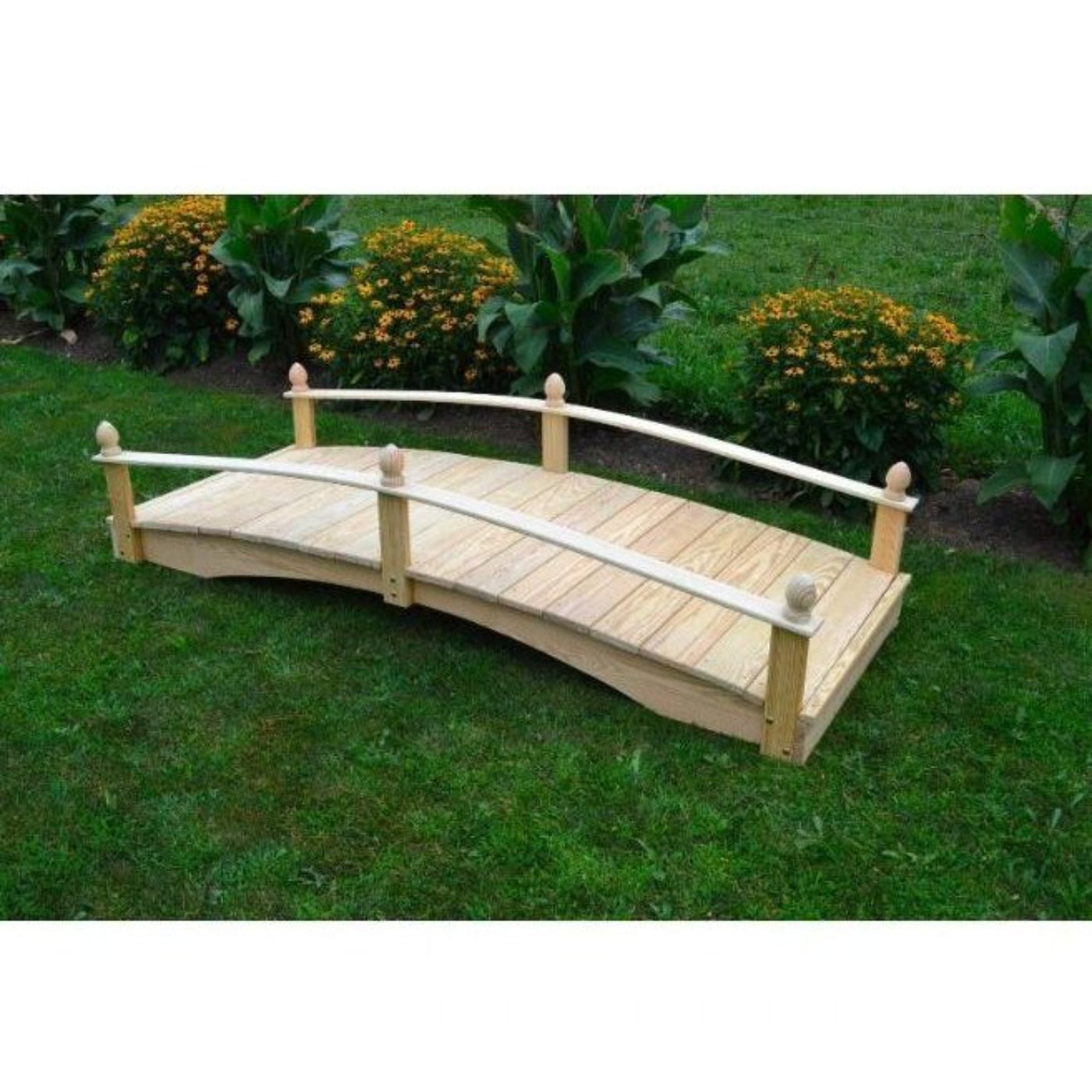 A & L Furniture Acorn Garden Bridge in Pressure Treated Pine - 3404-UNF