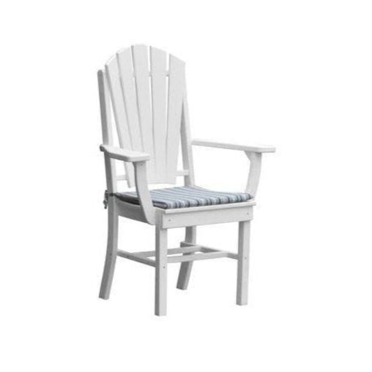 A & L Furniture Adirondack Dining Chair w/ Arms - 4114-White