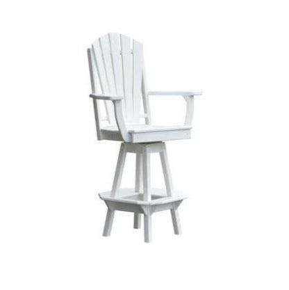 A & L Furniture Adirondack Swivel Bar Chair w/ Arms - 4124-White