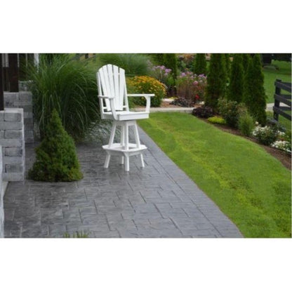 A & L Furniture Adirondack Swivel Bar Chair w/ Arms - 4124-White