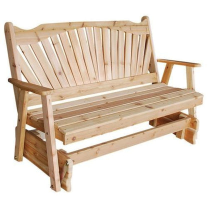 A & L Furniture Cedar Fanback Glider - 581C-4FT-Unfinished