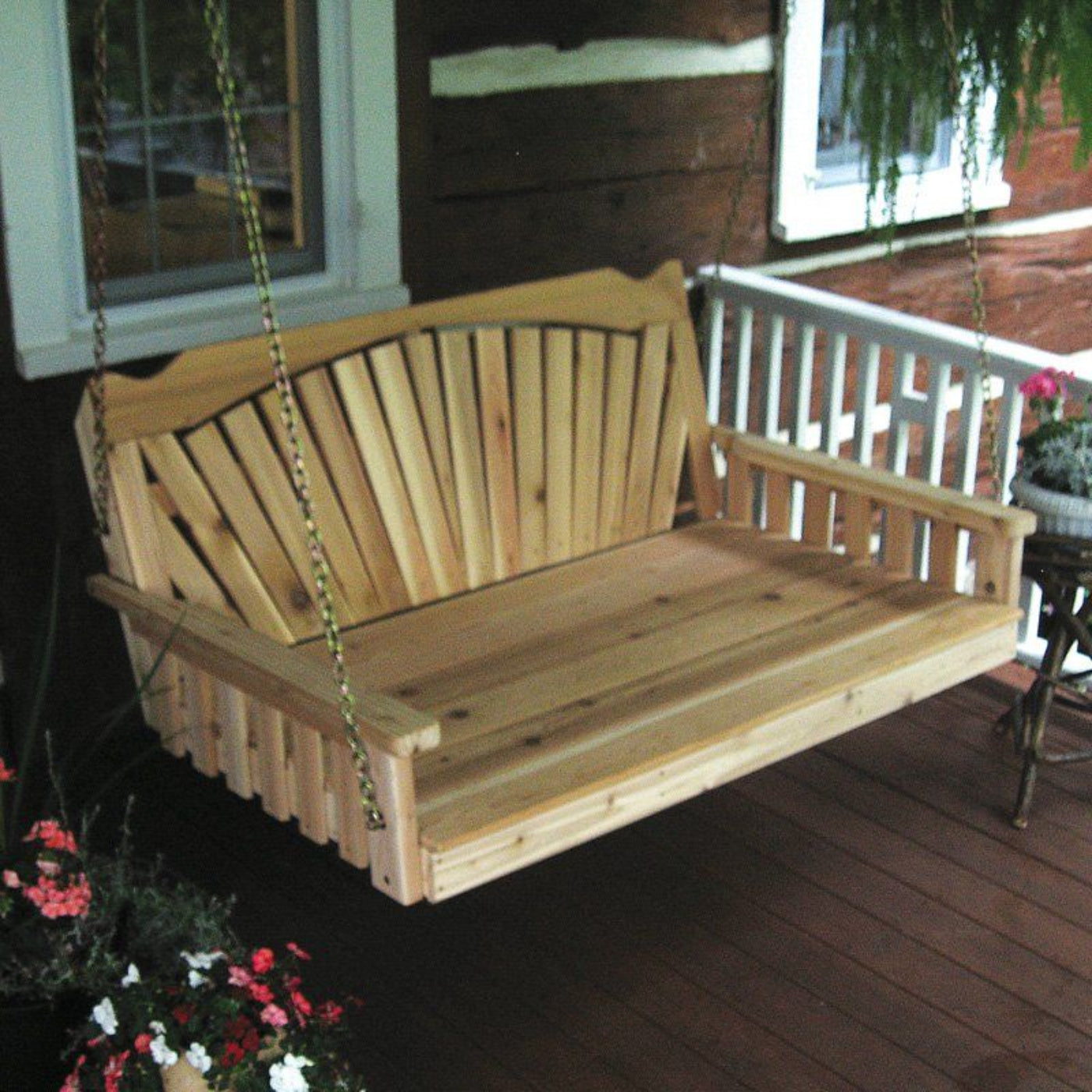 A & L Furniture Cedar Fanback Swingbed - 431C-4FT-Unfinished