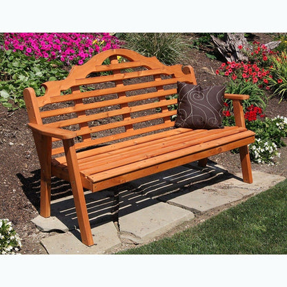 A & L Furniture Cedar Marlboro Garden Bench - 471C-4FT-Unfinished