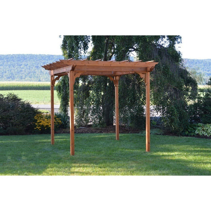 A & L Furniture Cedar Pergola W/ Swing Hangers - 700C-6ftx8ft-Unfinished