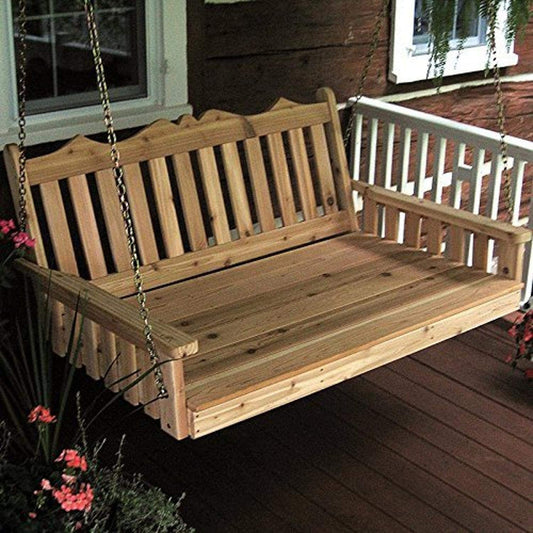 A & L Furniture Cedar Royal English Garden Swingbed - 461C-4FT-Unfinished