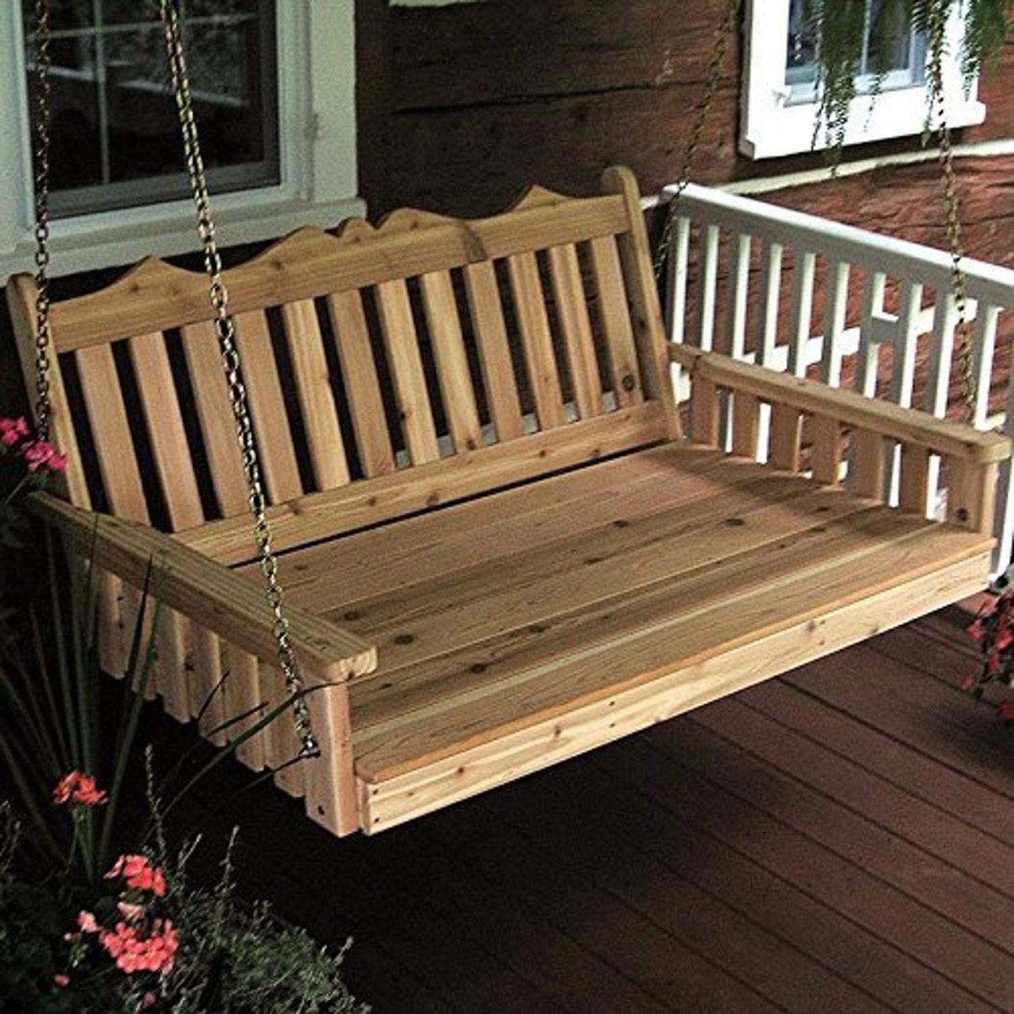 A & L Furniture Cedar Royal English Garden Swingbed - 461C-4FT-Unfinished