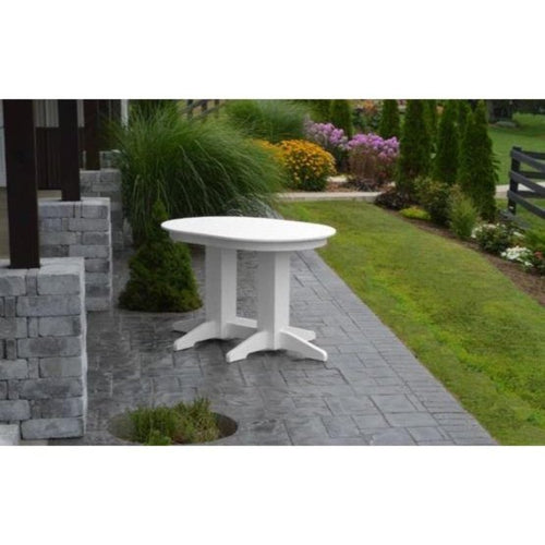 A & L Furniture Oval Dining Table- Specify for FREE 2" Umbrella Hole - 4170-White