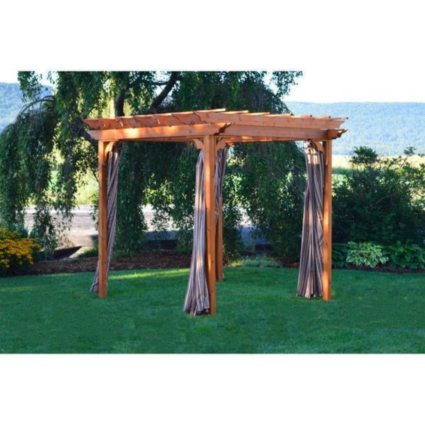 A & L Furniture Pergola Curtains (Hooks Included) - 1030-6ft x 8ft-Natural Fabric