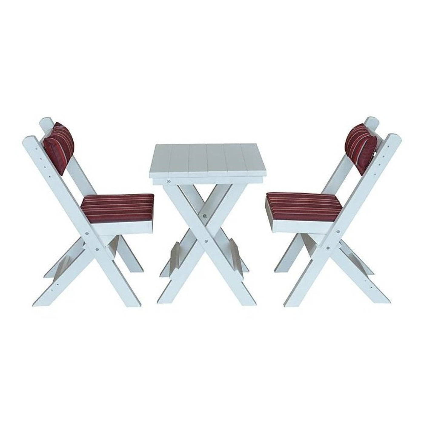 A & L Furniture Poly Coronado Square Folding Bistro Set - 4001-White
