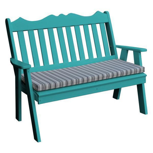 A & L Furniture Poly Royal English Garden Bench - 855-4FT-Aruba Blue