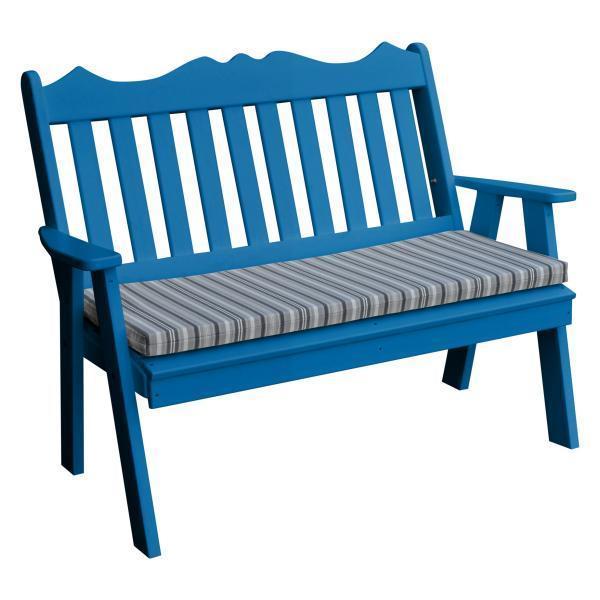 A & L Furniture Poly Royal English Garden Bench - 855-4FT-Aruba Blue