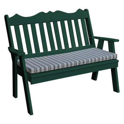 A & L Furniture Poly Royal English Garden Bench - 855-4FT-Aruba Blue