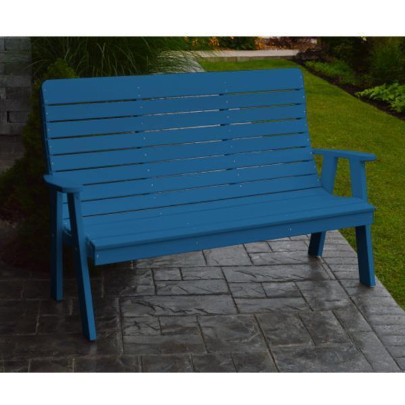 A & L Furniture Poly Winston Garden Bench - 852-4FT-Blue