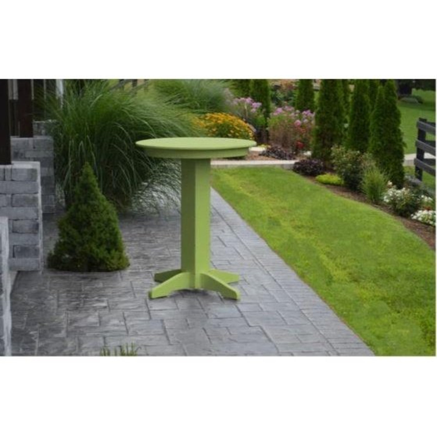 A & L Furniture Round Bar Table- Specify for FREE 2" Umbrella Hole - 4180