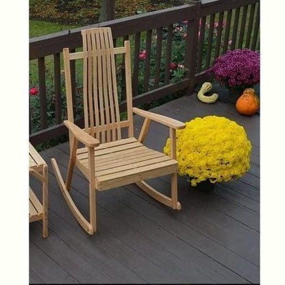 A & L Furniture Amish Handcrafted Bent Oak Rocker - 6031