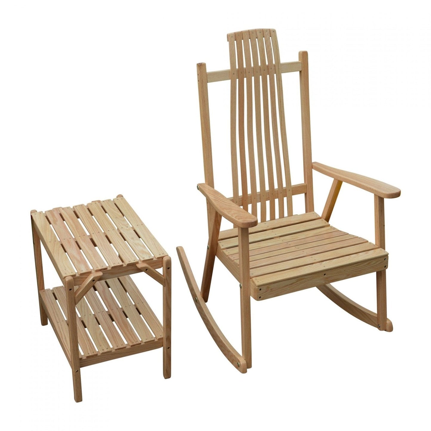 A & L Furniture Amish Handcrafted Bent Oak Rocker - 6031