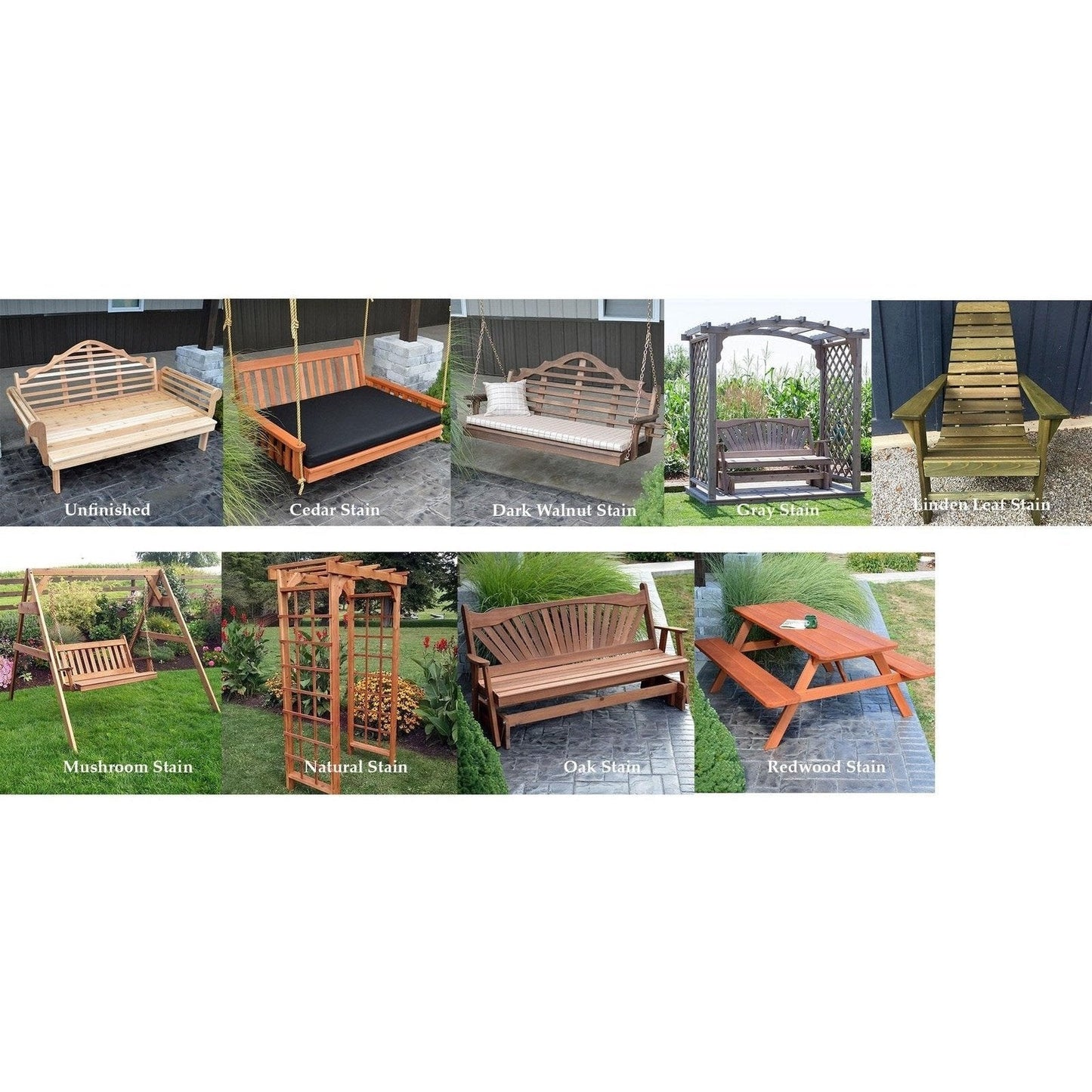 A & L Furniture Amish Handcrafted Cedar Wood Covington Arbor - 1403C-CS