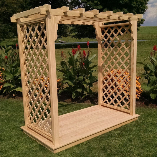 A & L Furniture Amish Handcrafted Cedar Wood Covington Arbor & Deck - 1419C-CS