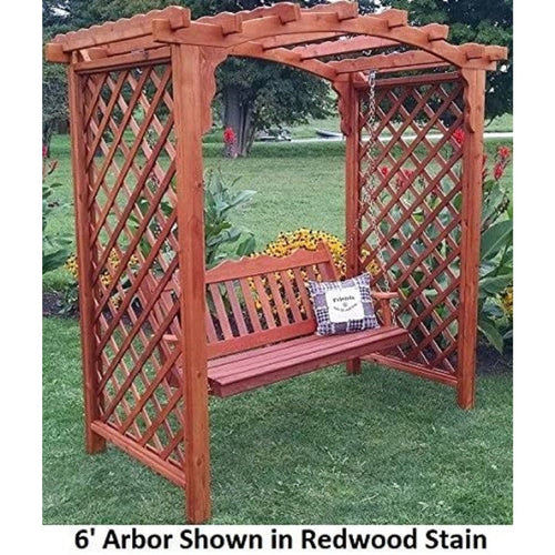 A & L Furniture Amish Handcrafted Cedar Wood Jamesport Arbor & Swing - 1517C-CS