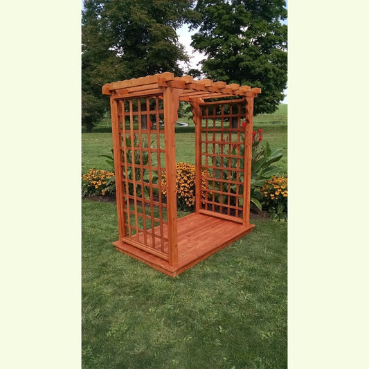 A & L Furniture Amish Handcrafted Cedar Wood Lexington Arbor & Deck - 1418C-CS