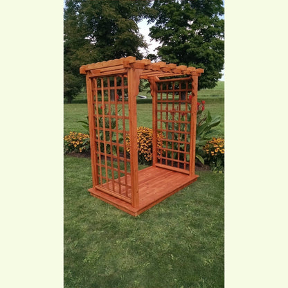 A & L Furniture Amish Handcrafted Cedar Wood Lexington Arbor & Deck - 1418C-CS