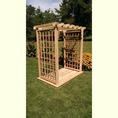 A & L Furniture Amish Handcrafted Cedar Wood Lexington Arbor & Deck - 1418C-CS