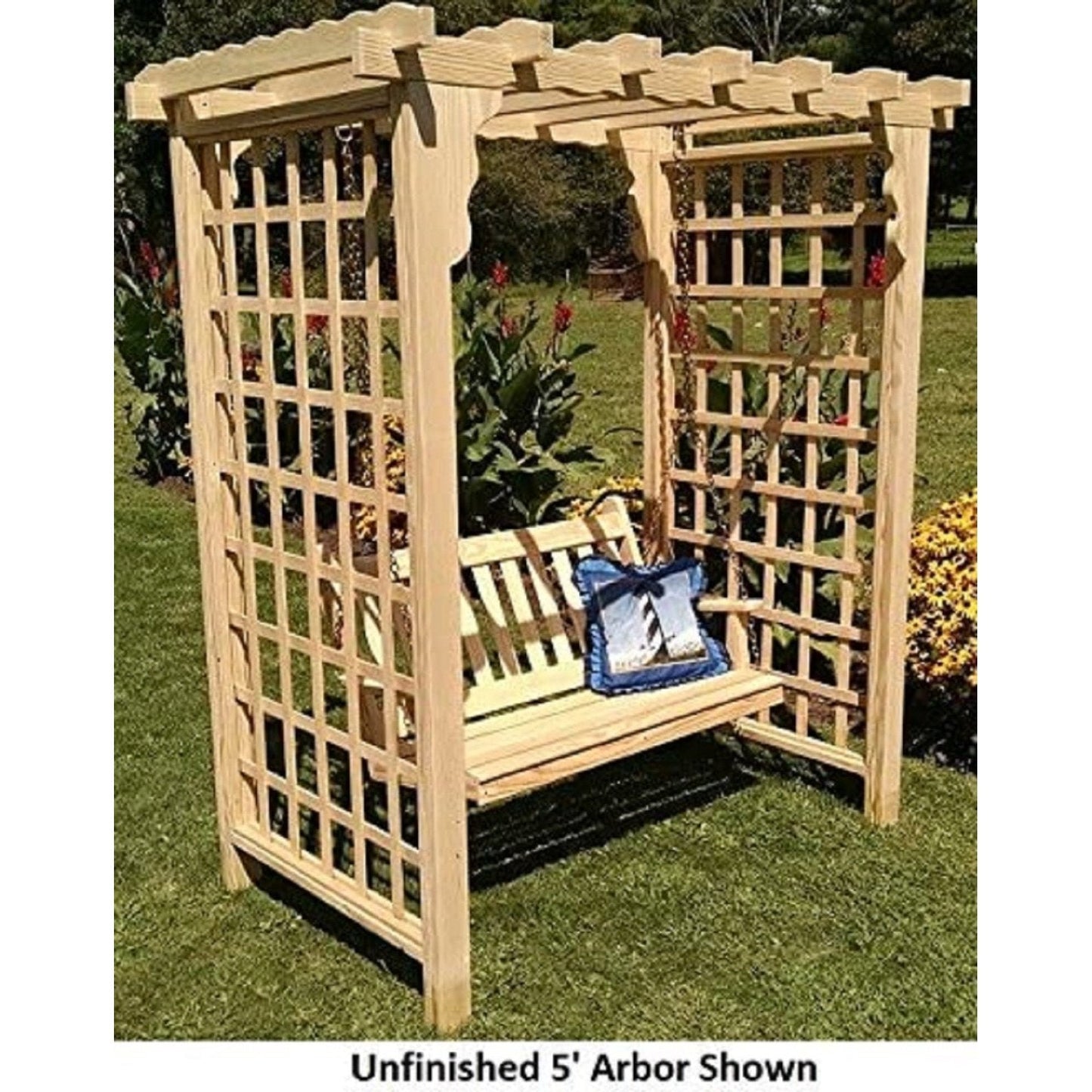 A & L Furniture Amish Handcrafted Cedar Wood Lexington Arbor & Swing - 1514C-CS