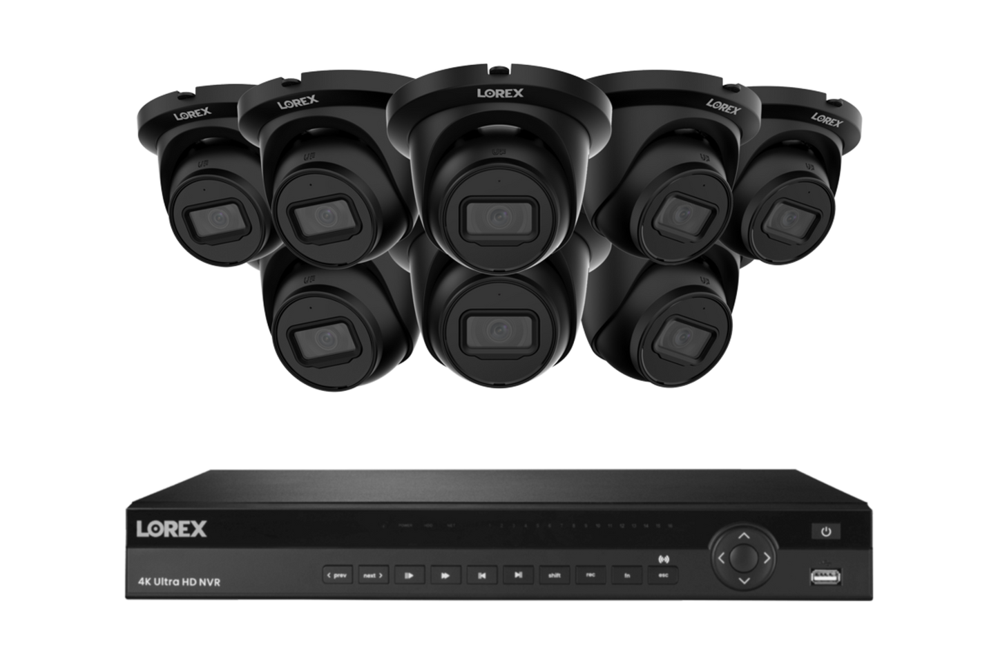 Lorex Elite Series 4K 16 Camera Capable 6TB Wired NVR System with 4MP (2K) A4 IP Turret Cameras - N2K6-168WT-A4
