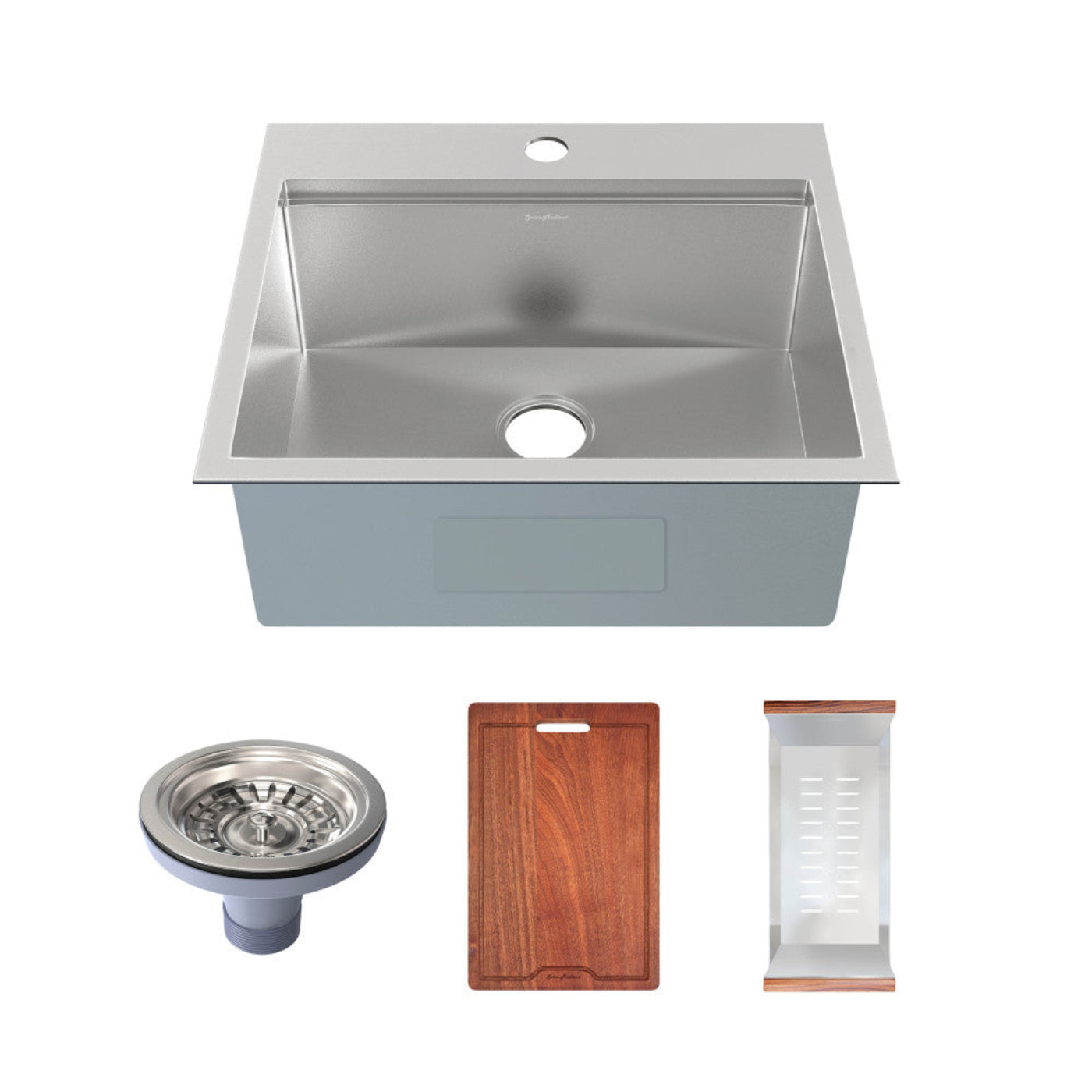 Swiss Madison  Ravi Single Basin 25 x 22 Topmount Kitchen Workstation Sink - SM-KT769