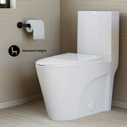 Swiss Madison St. Tropez One-Piece 14" Rough-in 1.1/1.6 GPF Dual Top Flush Elongated Toilet in Glossy White - SM-1T251