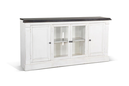 Sunny Designs Carriage House - Media Console - Cottage White / Europen Dark - 3629EC-C