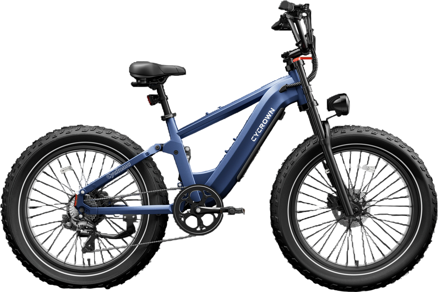 Samson Cycrown Roma Electric Bike All-Terrain Step-Over Frame 1500W 28 MPH 90 Mile Range 48V New - ROMA-INDIGO-BLUE