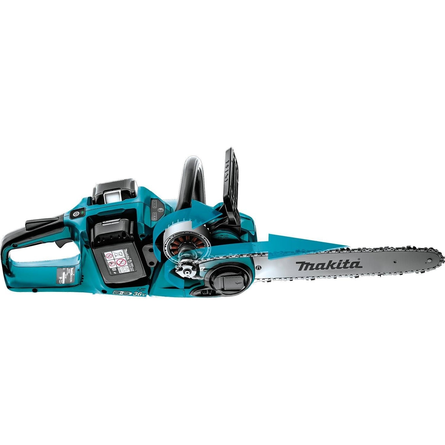 Makita (XCU04PT)18V LXT Brushless 16" Chain Saw Kit, dual port charger (5.0Ah) - XCU04PT