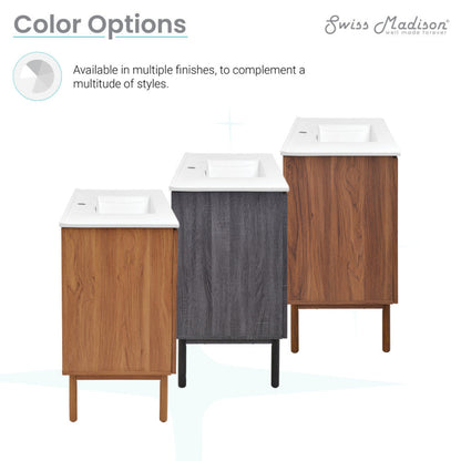 Swiss Madison Classe 36" Freestanding Bathroom Vanity in Brown Oak with Sink Top - SM-BV663WN