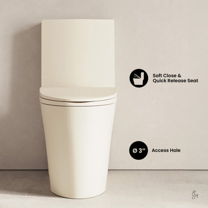 Swiss Madison St. Tropez One-Piece 12" Rough-in 1.1/1.6 GPF Dual Flush Elongated ADA Toilet in Matte Bisque - SM-1T0801BI