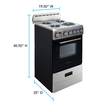 Avanti 20" Electric Range Oven with Framed Glass Door - ERU200P3S