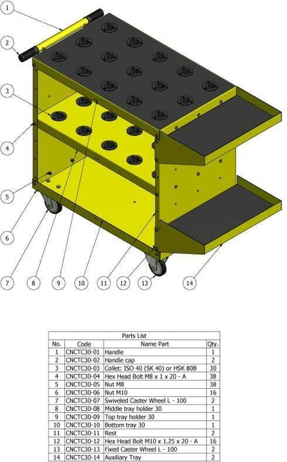 Aardwolf CNC Tooling Cart 30