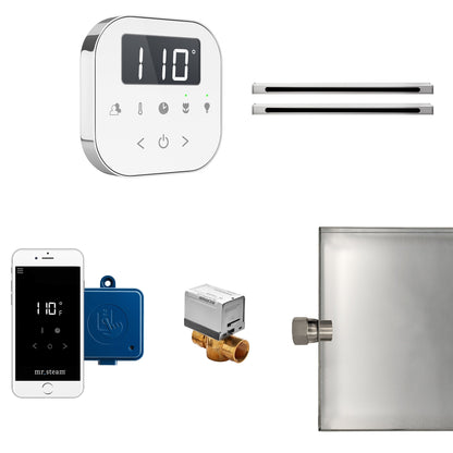 Mr. Steam AirButler Max Linear Package White Polished Chrome - ABUTLERLXWPC