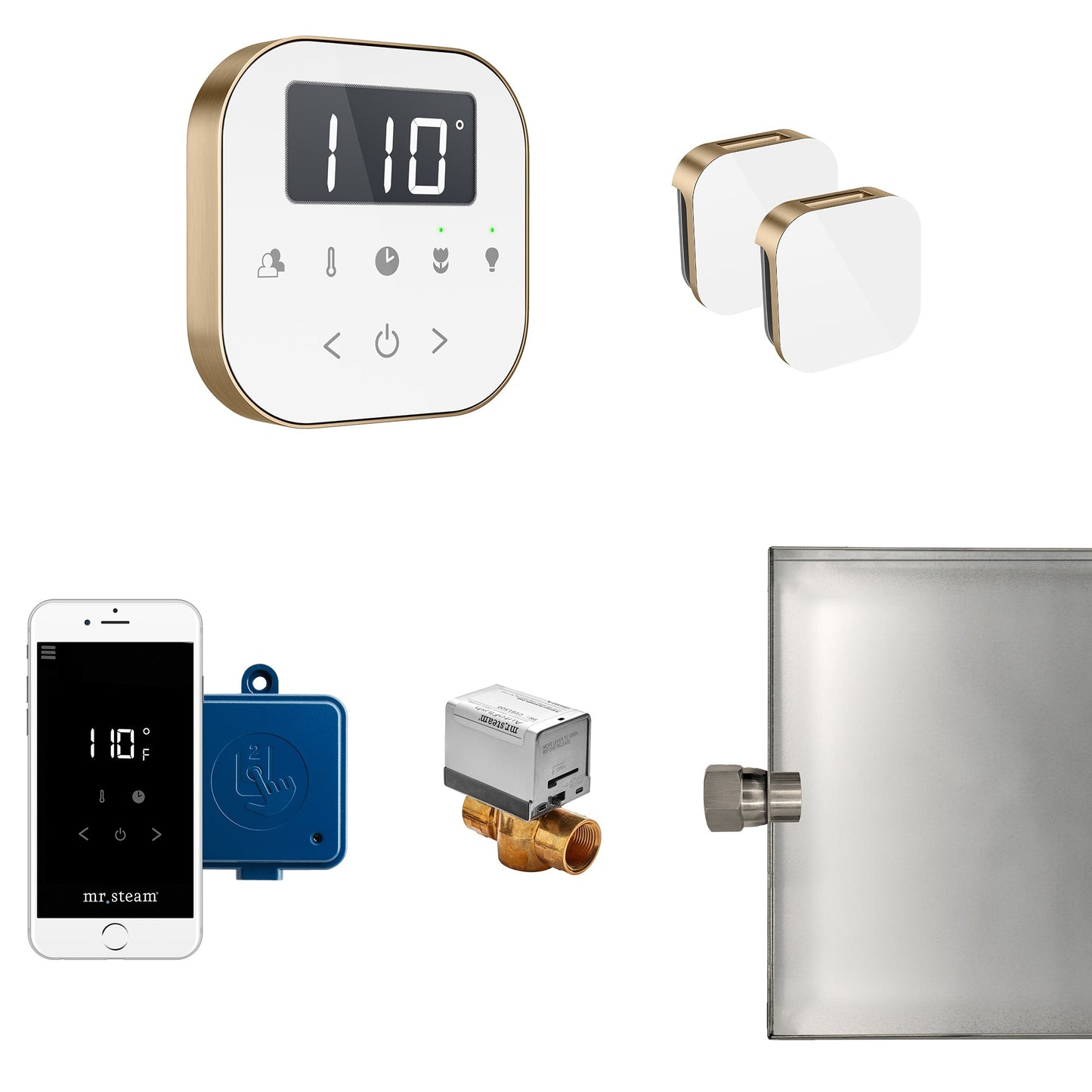 Mr Steam AirButler Max Package White Brushed Bronze - ABUTLERXW-BB