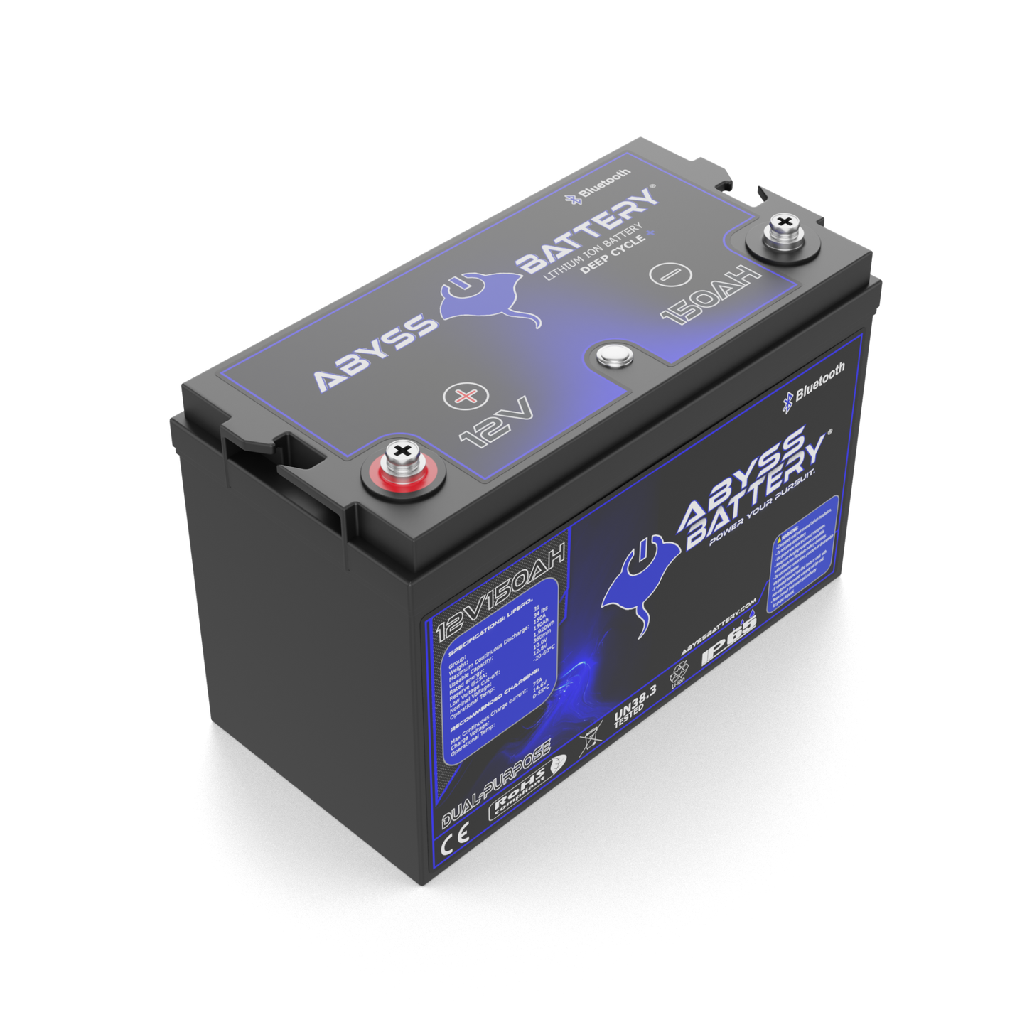 Abyss Battery 12V 150Ah Dual Purpose Lithium Marine Battery - AB-12V150-BT
