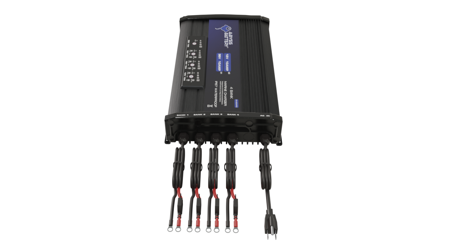 Abyss Battery 4 BANK 12V/36V ON-BOARD MARINE BATTERY CHARGER - AB-CRG-12V/36V-4B