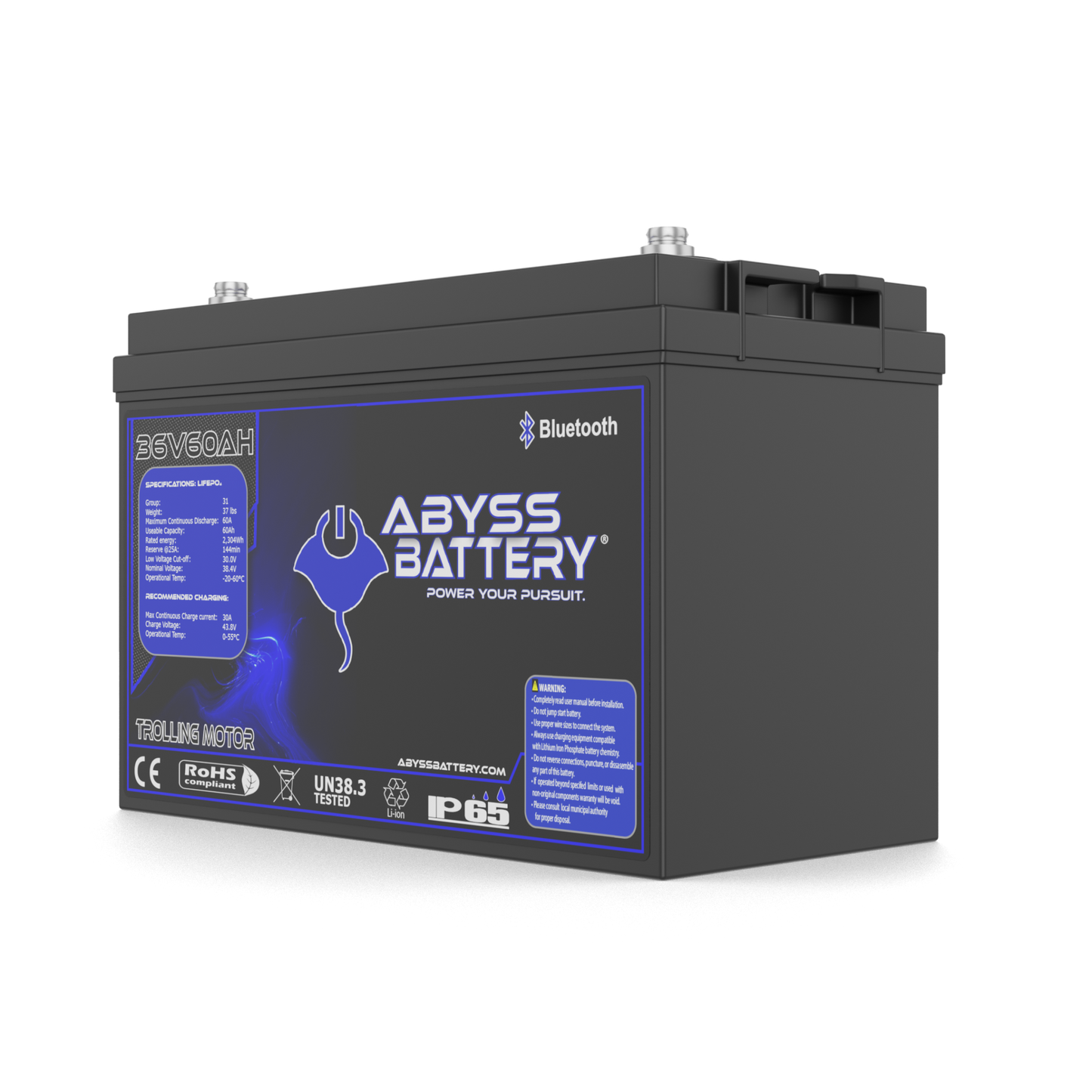 Abyss Battery 36V 60Ah Lithium Trolling Motor Battery - AB-36V60-BT