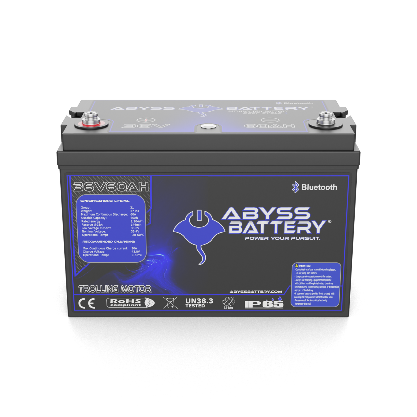 Abyss Battery 36V 60Ah Lithium Trolling Motor Battery - AB-36V60-BT