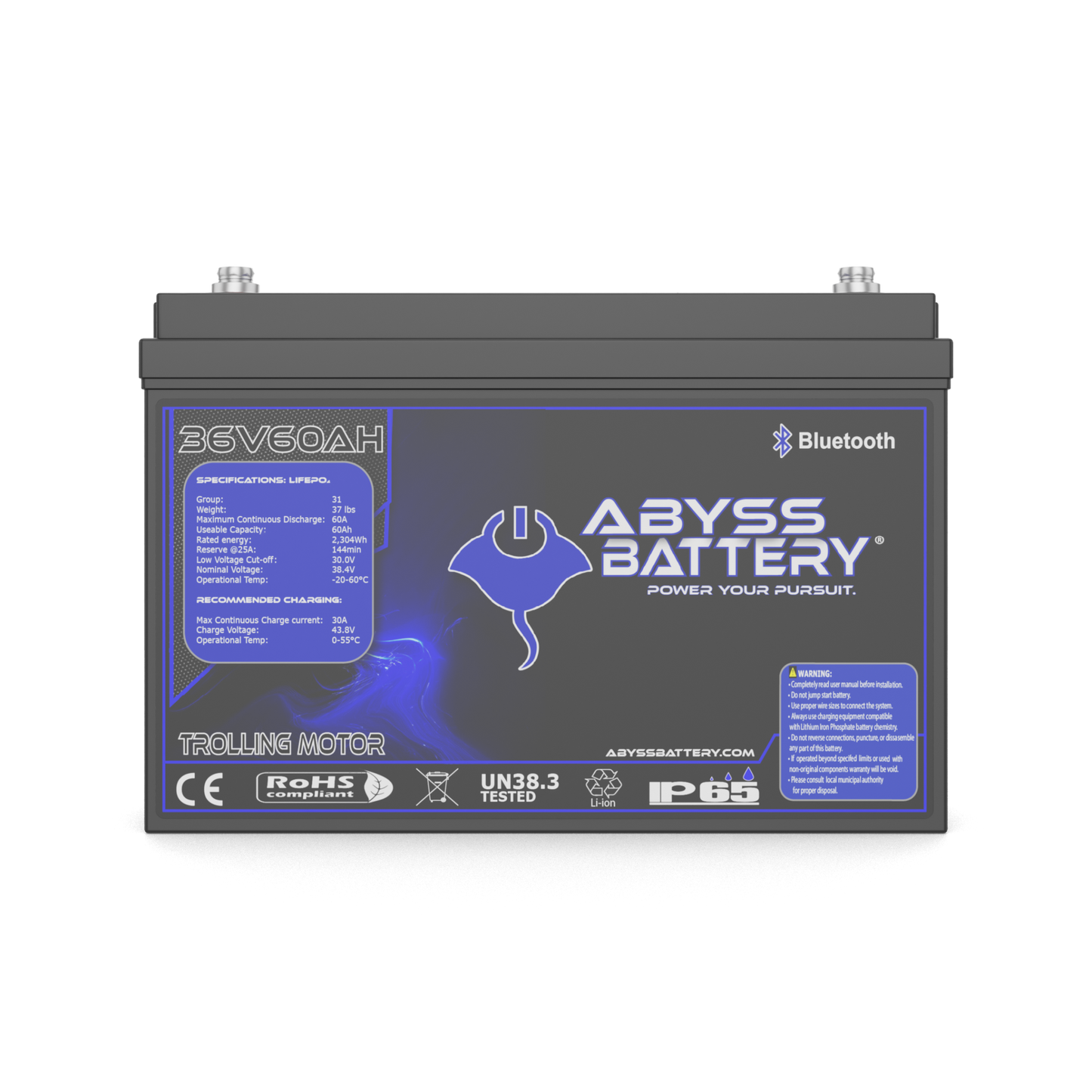 Abyss Battery 36V 60Ah Lithium Trolling Motor Battery - AB-36V60-BT