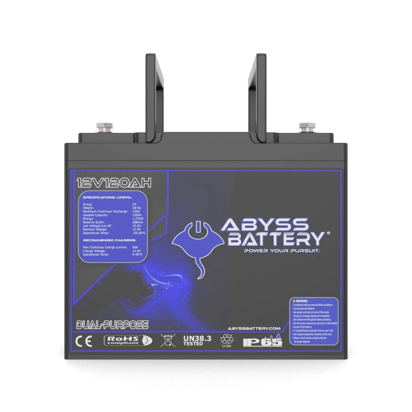 Abyss Battery 12V 120Ah Dual Purpose Lithium Marine Battery - AB-12V120-BT
