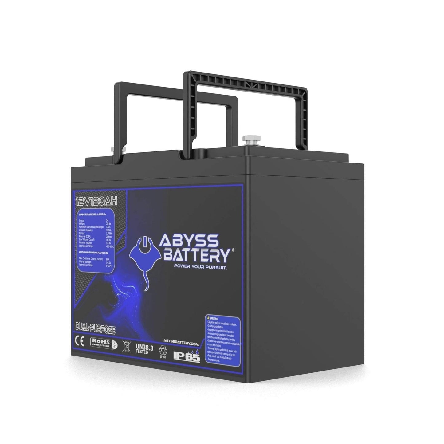 Abyss Battery 12V 120Ah Dual Purpose Lithium Marine Battery - AB-12V120-BT