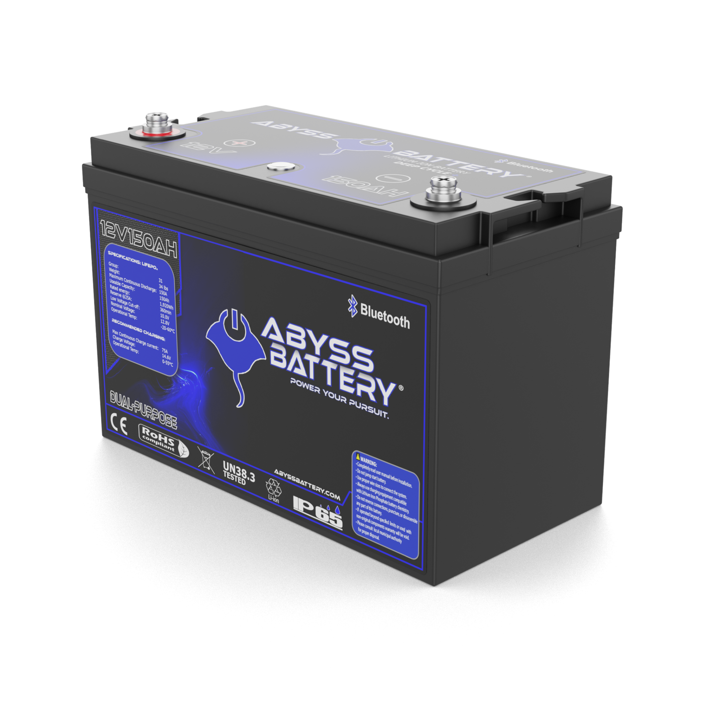 Abyss Battery 12V 150Ah Dual Purpose Lithium Marine Battery - AB-12V150-BT