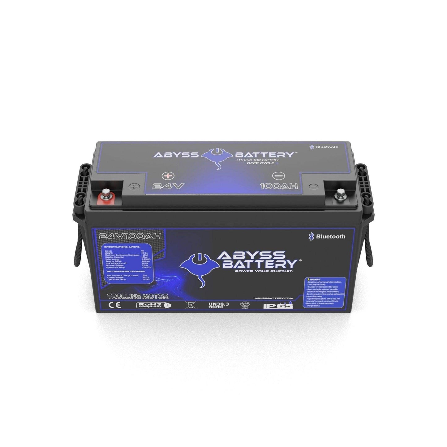 Abyss Battery 24V 100Ah Lithium Trolling Motor Battery - AB-24V-100-BT