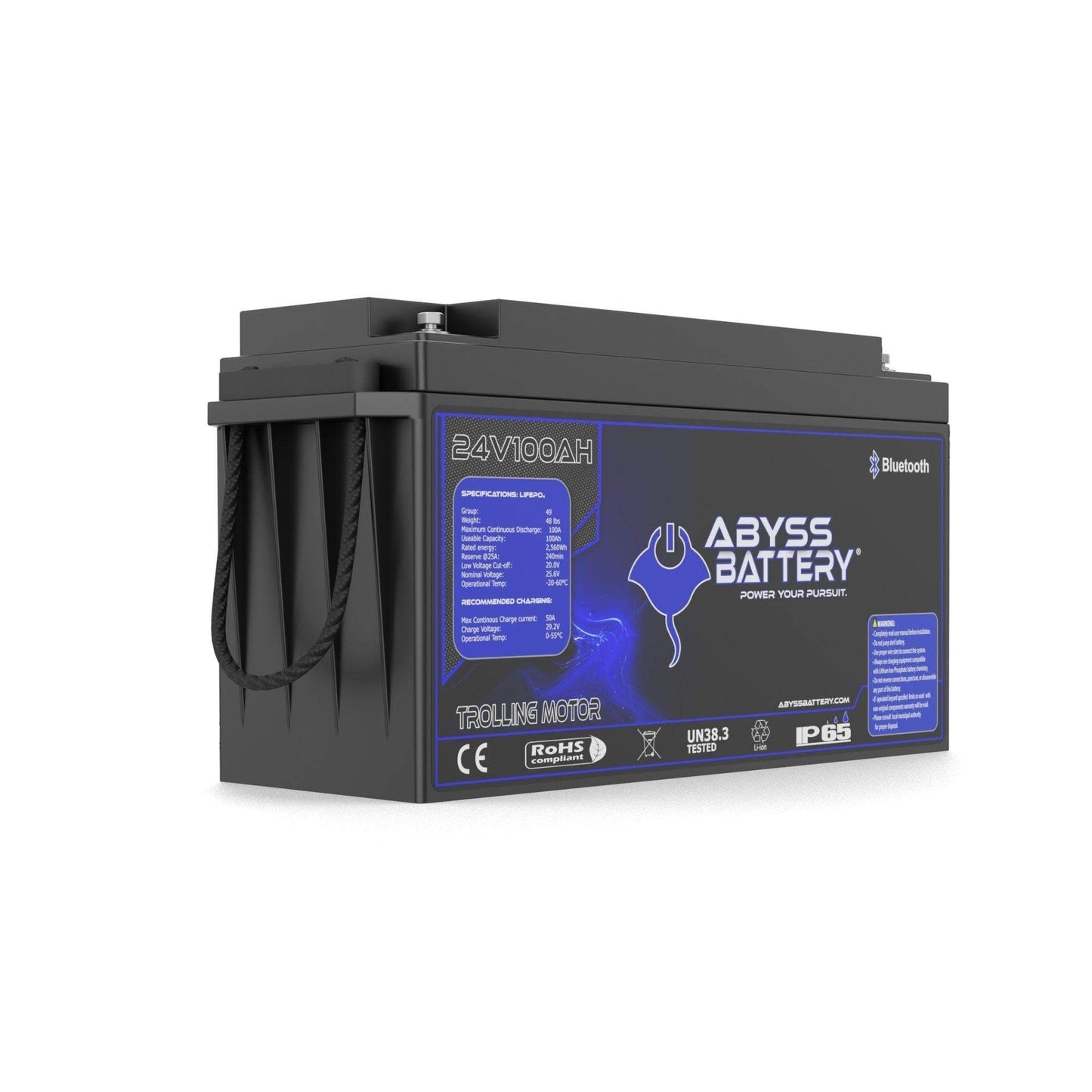 Abyss Battery 24V 100Ah Lithium Trolling Motor Battery - AB-24V-100-BT